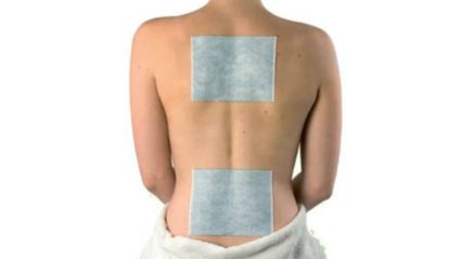 Пластырь помогает уменьшить проявление болей в спине и в области поясницы